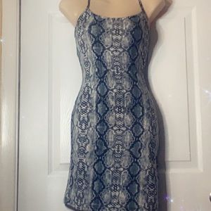 Navy, Gray, white snake print mini dress